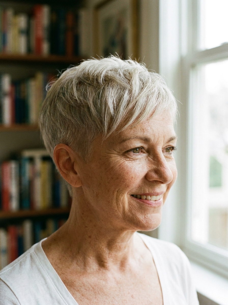 Tapered Pixie als Frisuren für kurze Haare ab 50 Inspiration 2026